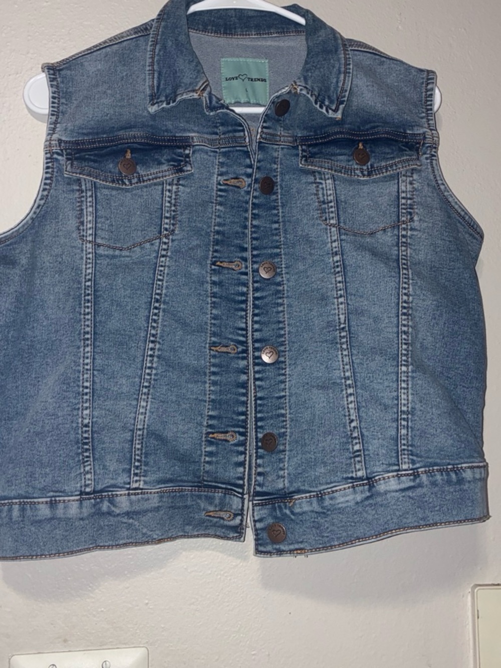 Love Tree Blue Denim Sleeveless Jean Jacket Vest